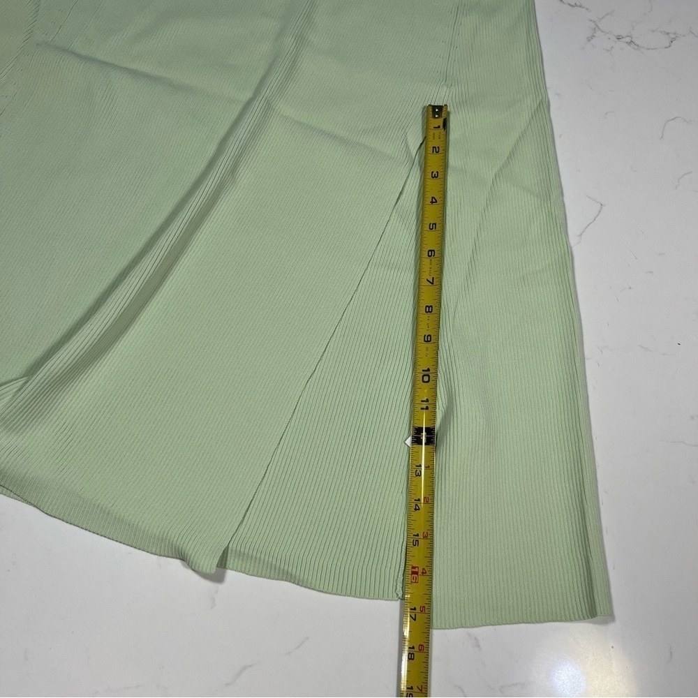 Maje Pastel Green Ribbed Knit Tie Back Midi Dress 38 - Picture 14 of 15